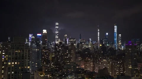 Midtown Lightning Stock Footage 152040904