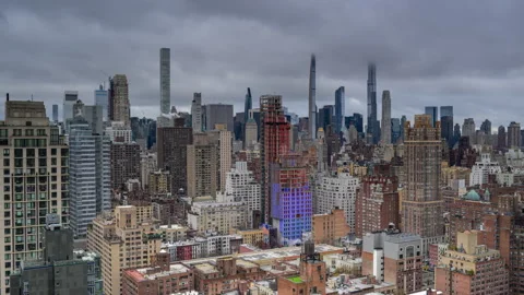 Midtown Manhattan Cloudy Timelapse Stock Footage 260745617