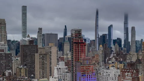 Midtown Manhattan Cloudy Timelapse Zoom In Stock Footage 260745744
