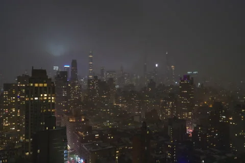Midtown Manhattan Electrical Storm Timelapse Stock Footage 214045660