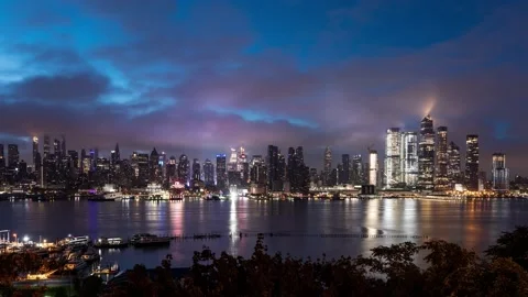 Midtown Manhattan Skyline in New York City at Sunrise Timelapse Stock Footage 161764341