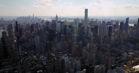 Midtown Manhattan Skyline from Upper East Side Stock-Footage 77328783