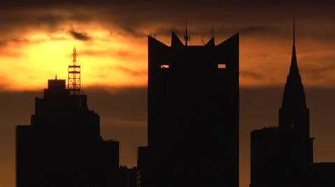 Midtown Manhattan Sunset Stock Footage 35517407