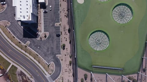 Midvale, Utah, USA - March 19 2026: Top down drone view of Topgolf Stock Footage 340237494