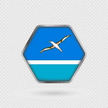 Midway Atoll flag in a hexagon frame. Stock Illustration