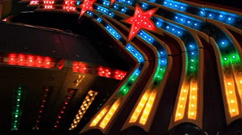 Midway Carnival Lights 1 Stock Footage 8578533