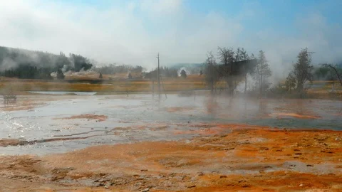 Midway Geyser Basin Stock Footage 93415489