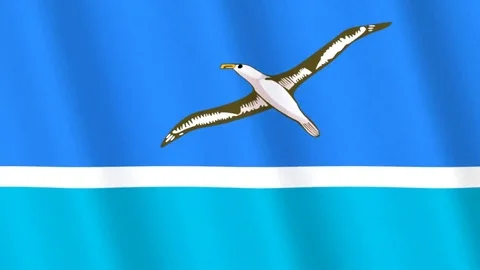 Midway Islands realistic flag looping HD background Stock Footage 84280754