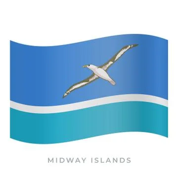 Midway Islands waving flag vector icon. Vector illustration isolated on white. Stock Illustration