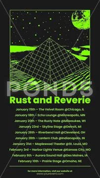 Midwest emo band tour Instagram Template Story PSD Template