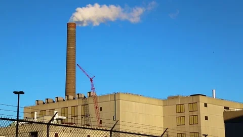 Midwest Factory Smoke Stack Stock Footage 73498140