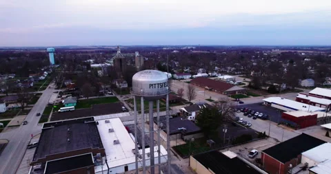 Midwest Small Town Drone Stock Footage 320363299