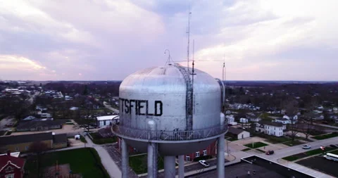 Midwest Small Town Drone Stock Footage 320363359