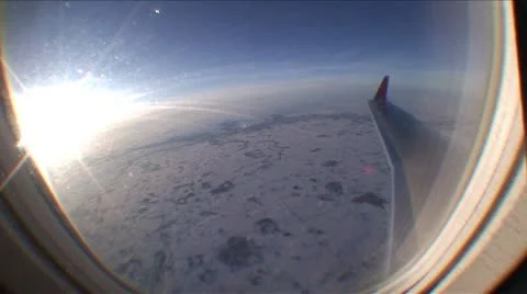 MidWest Snow2-22-High alt over country side 3 from Plane Stock Footage 9069154
