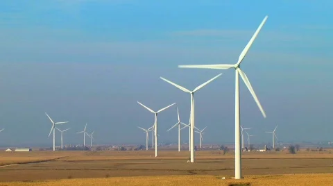Midwest Wind Farm 1 Stock Footage 569546