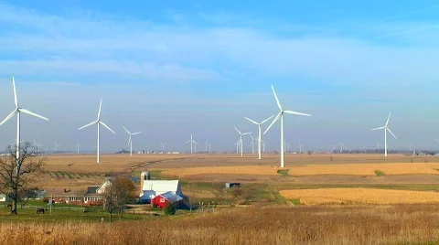 Midwest Wind Farm 2 Stock Footage 569570