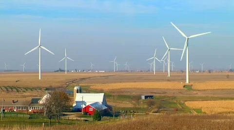 Midwest Wind Farm 3 Stock Footage 569592