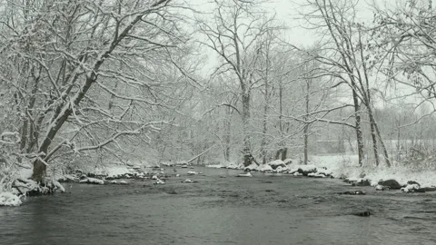 Midwestern Creek - Winter - 11 Stock Footage 150846073