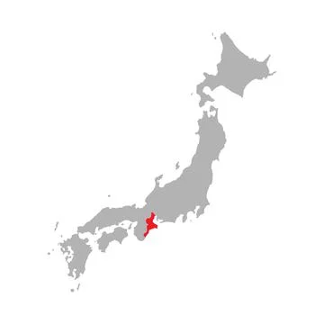 Mie prefecture highlighted on the map of Japan Stock Illustration