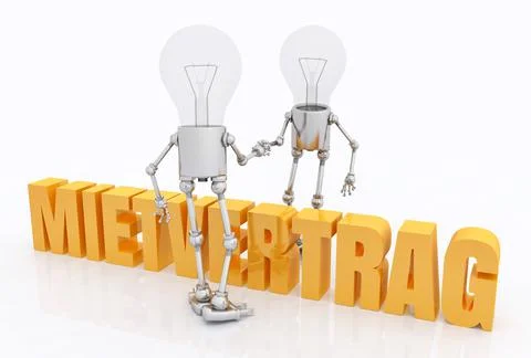 Mietvertrag - Light bulb figures Stock Illustration