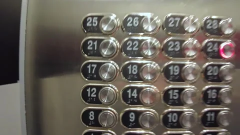 Мiew of control panel elevator cabin without button 13th floor in casino Stock Footage 328054502
