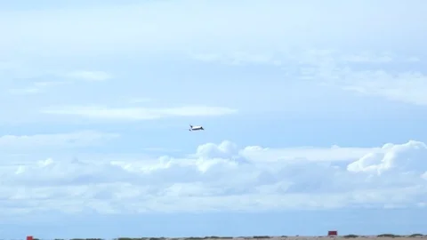 Mig 15 fly past in blue sky Stock-Footage 82425474
