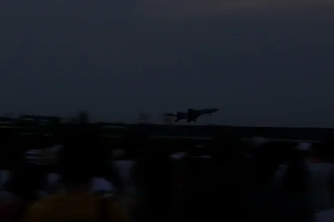 MIG 21 false landing approach Stock Footage 96301469