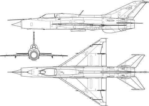 MiG 21 Illustrazione stock
