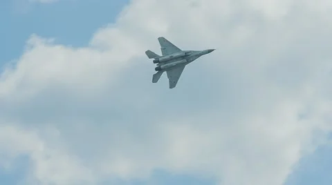MIG-29, air show MAKS2015 Stock Footage 56244553