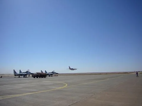 Mig-29 on the airfiled Stock Photos