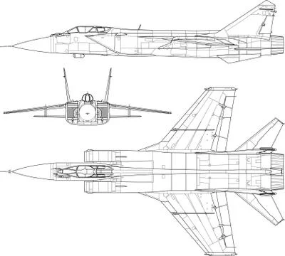 MiG 31 plane Stock Illustration