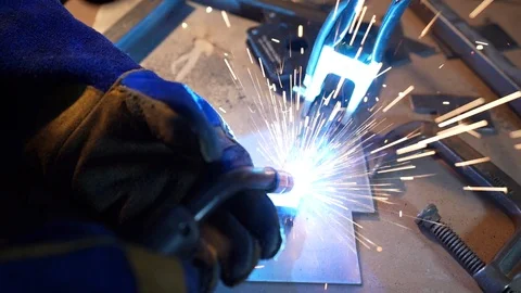 Mig Welding Slow Motion Stock Footage 126563397