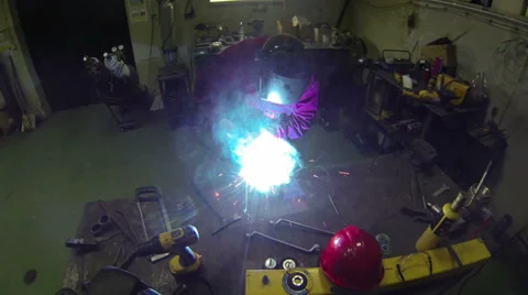 Mig Welding Steel Stock Footage 35326258