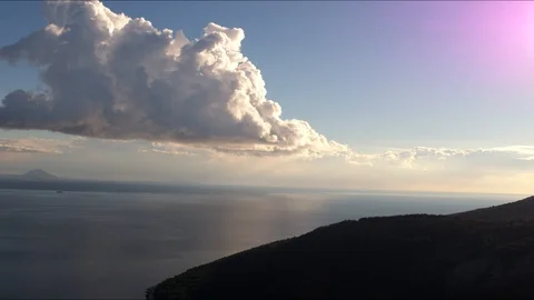 Mighty cloud over s sea, storm scenery Stock Footage 100128274