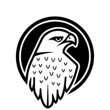 Mighty Falcon logo or modern line icon. Vector line art and icon design wit.. Stock Illustration