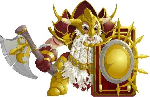 Mighty fantasy dwarf Stock Illustration