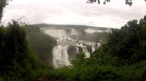 The Mighty Iguazu Falls From A Distance Stock Footage 45282901