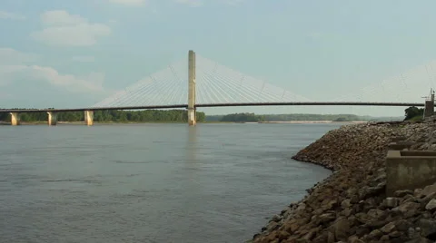 Mighty Mississippi Riverfront Time Lapse Stock Footage 40948883