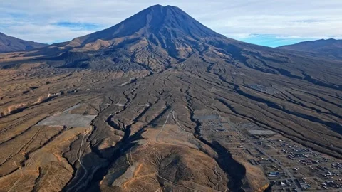 The Mighty Misti Volcano Lava Flows at Sunrise, Arequipa Peru, South America Stock Footage 327388855