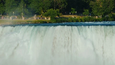 The mighty Niagara River and Niagara Falls in New York State, USA Stock Footage 126829455