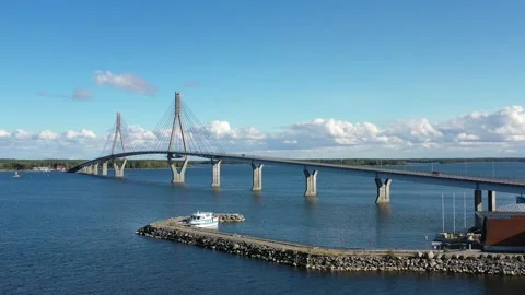 Mighty Replot Bridge - Longest Bridge In Finland Stock Footage 209915471