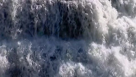 Mighty Rush Creates White Water at Yellowstone National Park in Summer Video stock 327014700