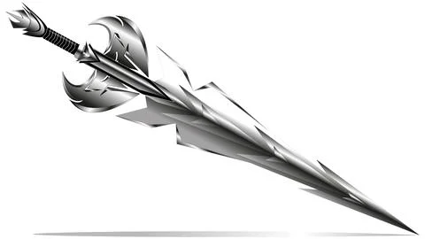 The mighty, sharp steel sword made from the cold steel of the meteorite is .. 스톡 일러스트