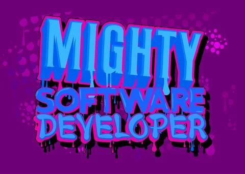Mighty Software Developer. Graffiti tag. Abstract modern street art decorat.. Stock Illustration