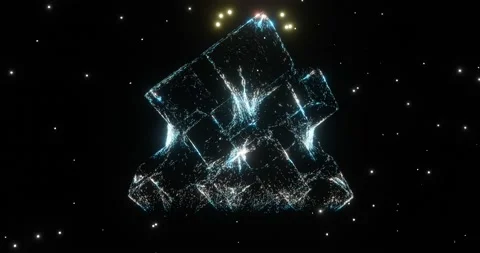 Mighty space creatures created from particles. Flickering sparks. Vidéo 170000660