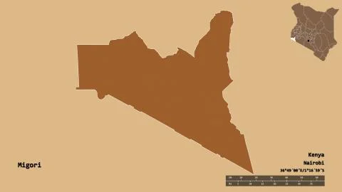 Migori, county of Kenya, zoomed. Pattern Stock Illustration