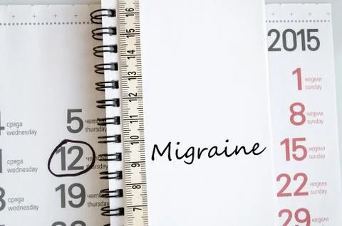 Migraine text concept Stock Photos