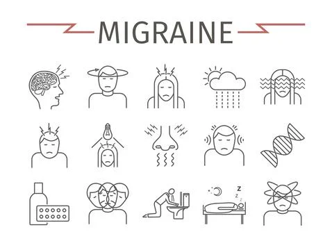Migraines Infographics. Stock Illustration