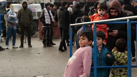 MIGRANT CAMP. BELARUS Stock Footage 166746437