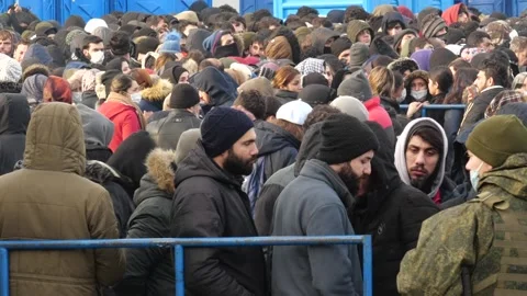 MIGRANT CAMP. BELARUS Stock Footage 166746448